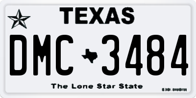 TX license plate DMC3484
