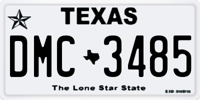 TX license plate DMC3485