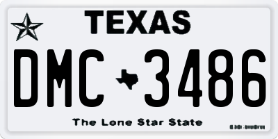 TX license plate DMC3486