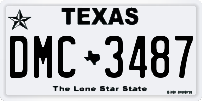 TX license plate DMC3487