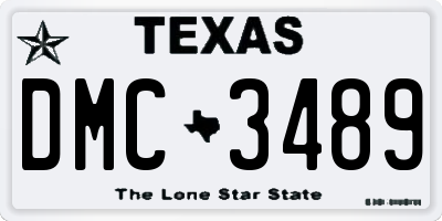 TX license plate DMC3489