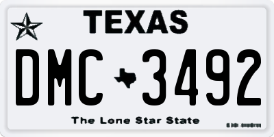 TX license plate DMC3492
