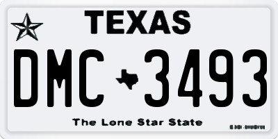 TX license plate DMC3493
