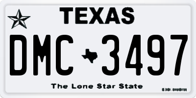 TX license plate DMC3497