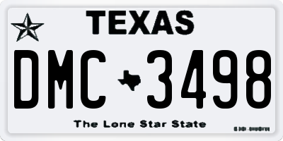 TX license plate DMC3498