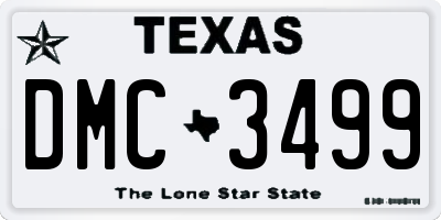 TX license plate DMC3499