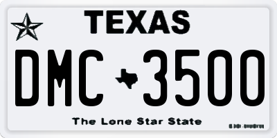 TX license plate DMC3500