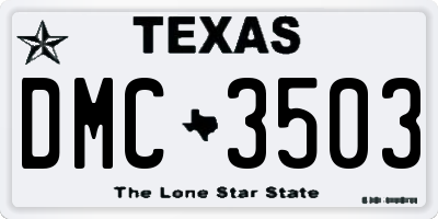 TX license plate DMC3503