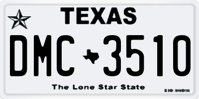 TX license plate DMC3510