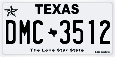 TX license plate DMC3512