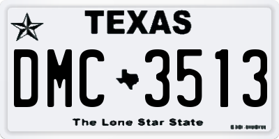 TX license plate DMC3513