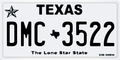 TX license plate DMC3522