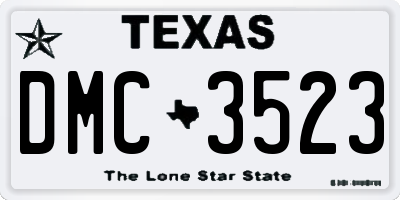TX license plate DMC3523