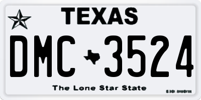 TX license plate DMC3524