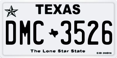TX license plate DMC3526