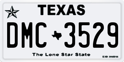TX license plate DMC3529