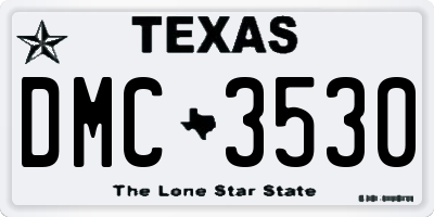 TX license plate DMC3530