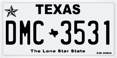 TX license plate DMC3531