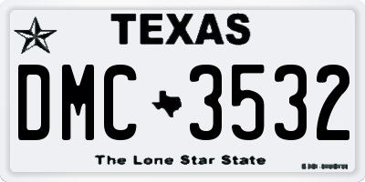 TX license plate DMC3532