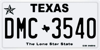 TX license plate DMC3540