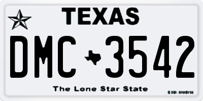 TX license plate DMC3542