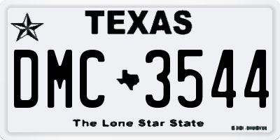 TX license plate DMC3544