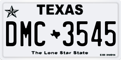 TX license plate DMC3545