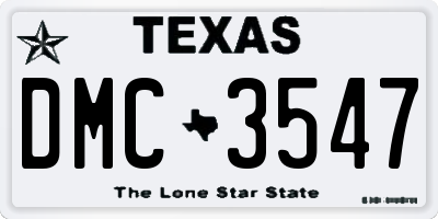 TX license plate DMC3547