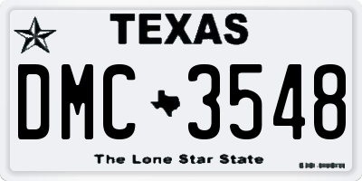 TX license plate DMC3548