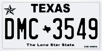 TX license plate DMC3549