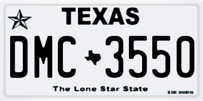 TX license plate DMC3550