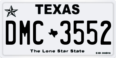 TX license plate DMC3552