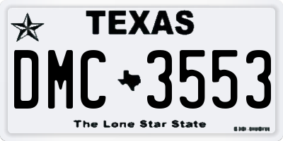 TX license plate DMC3553