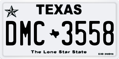 TX license plate DMC3558
