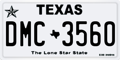 TX license plate DMC3560