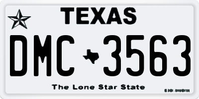 TX license plate DMC3563
