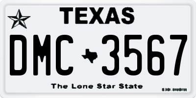 TX license plate DMC3567