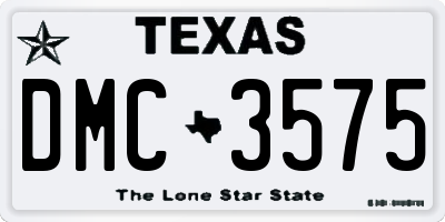 TX license plate DMC3575