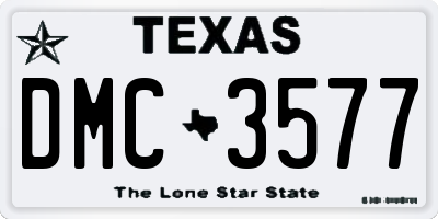 TX license plate DMC3577