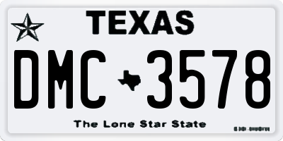 TX license plate DMC3578