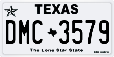 TX license plate DMC3579