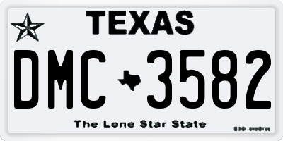 TX license plate DMC3582