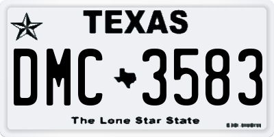 TX license plate DMC3583