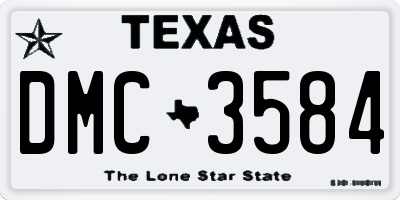TX license plate DMC3584