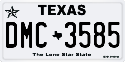 TX license plate DMC3585