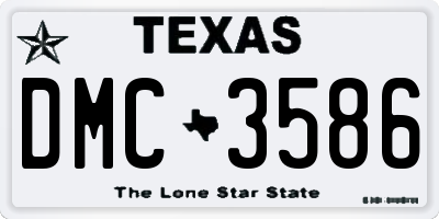 TX license plate DMC3586