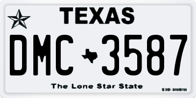 TX license plate DMC3587