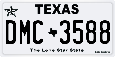 TX license plate DMC3588
