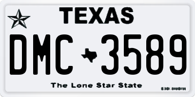 TX license plate DMC3589