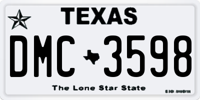 TX license plate DMC3598